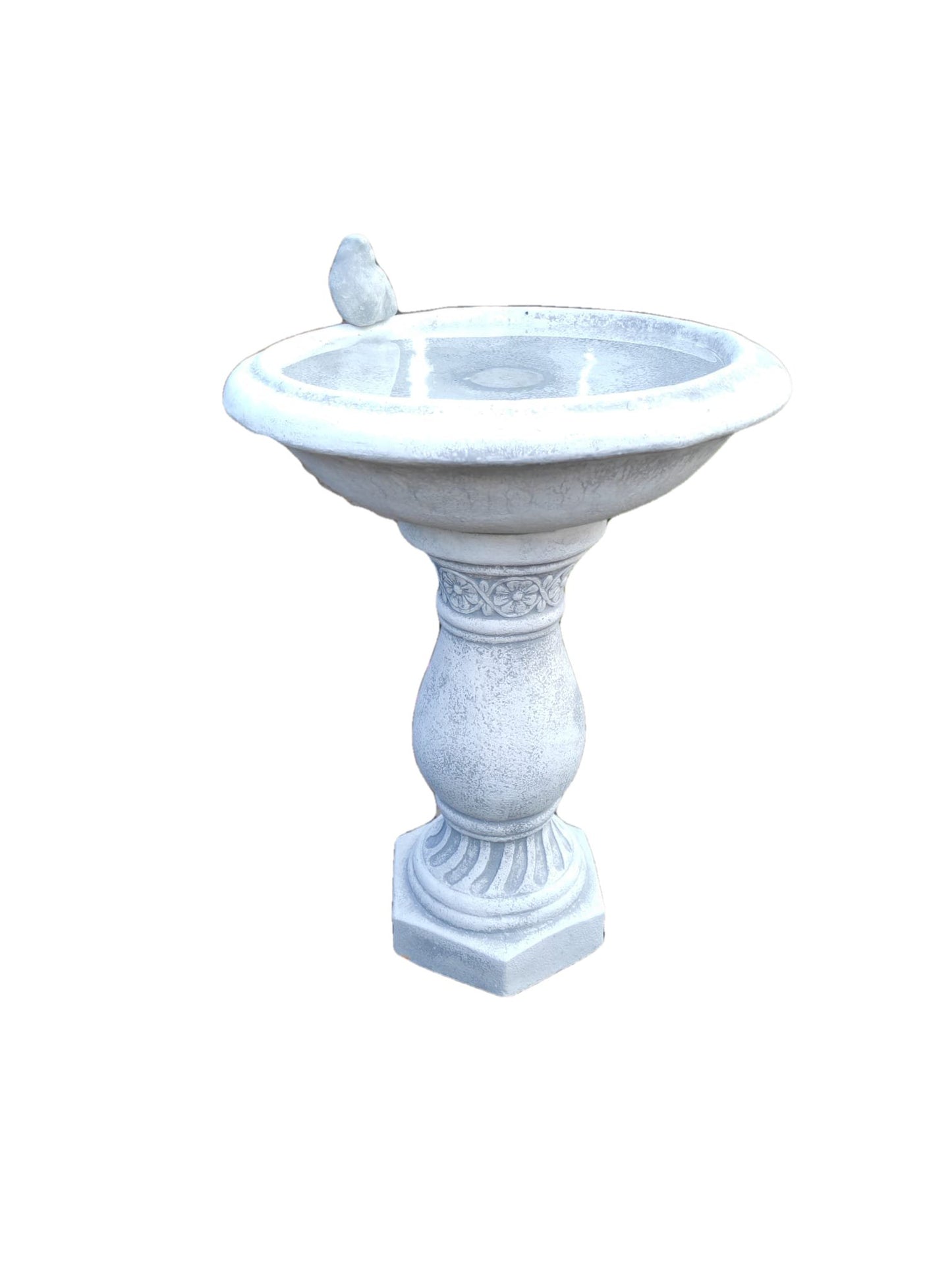 Antique Bird bath on a decorative column 51x20x38cm
