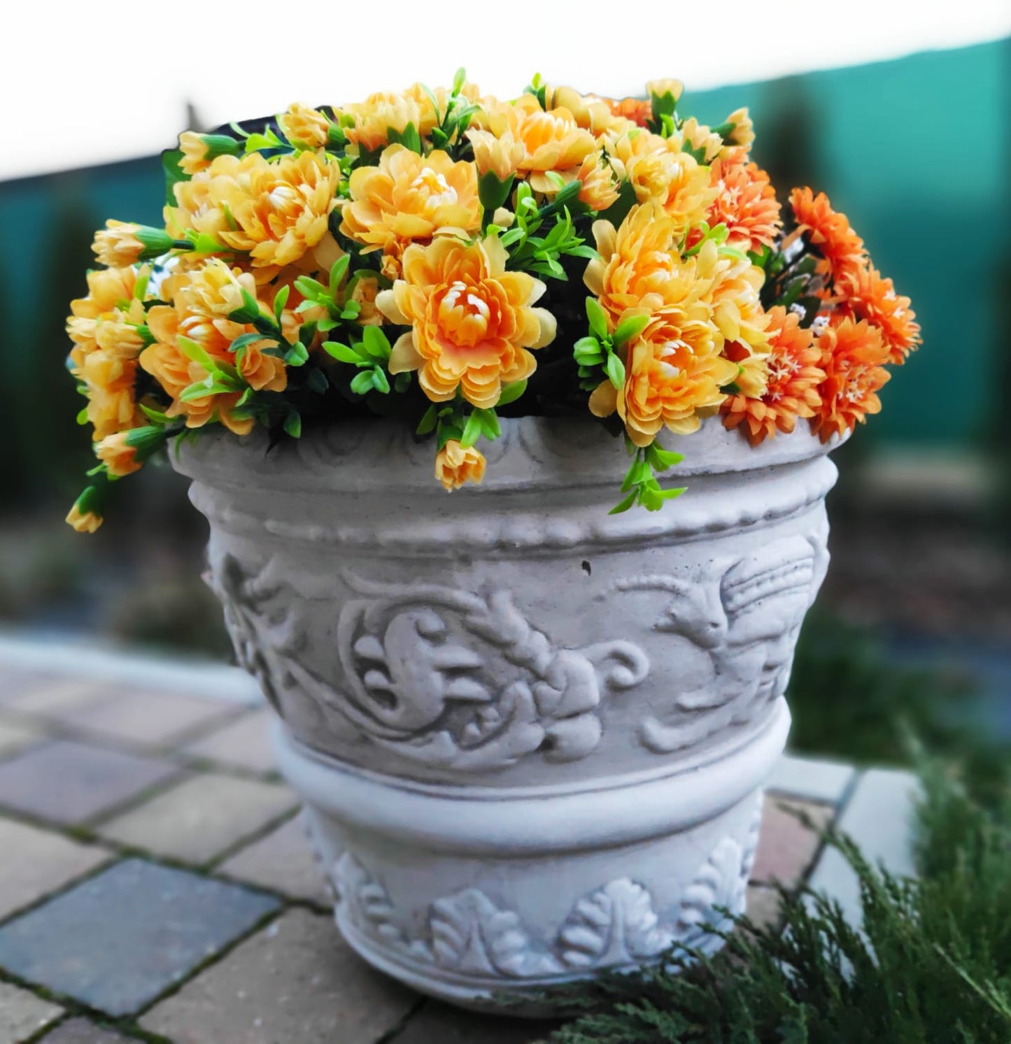 Flower pot decorated with Egyptian mosaic, outdoor/indoor