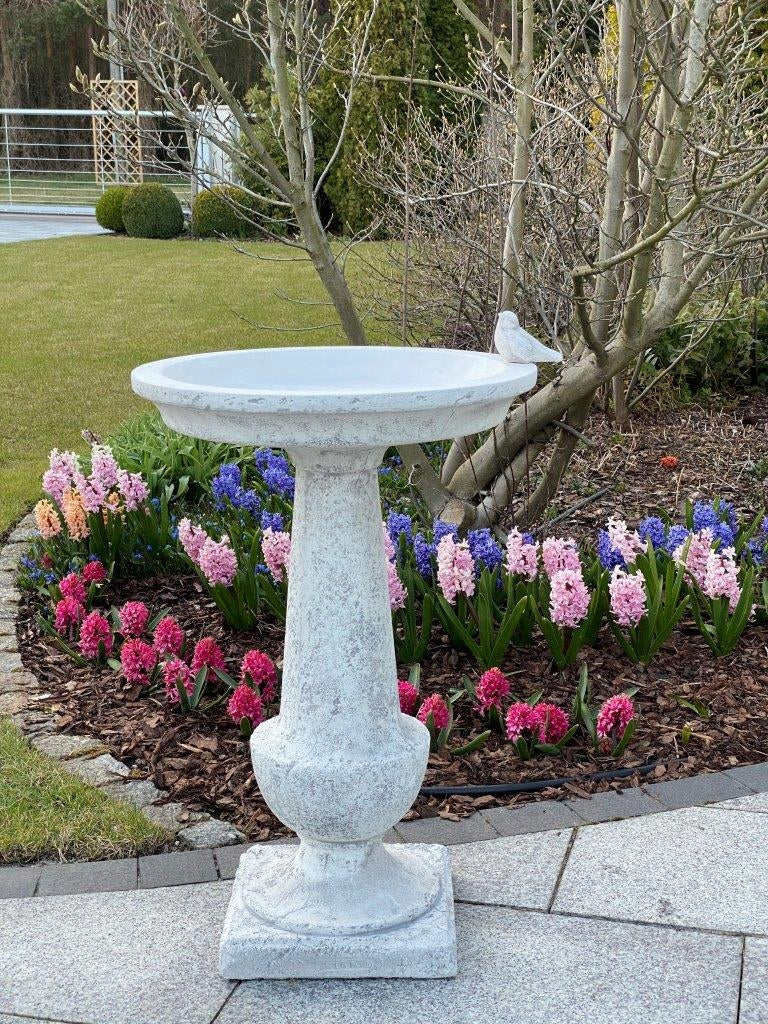 Premium Concrete Birdbath - 74cm Height, 51cm Diameter