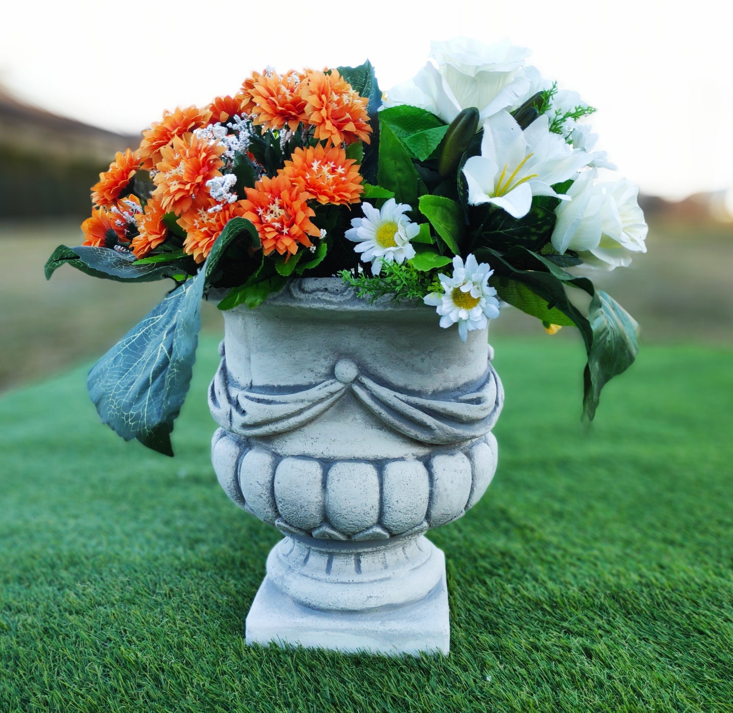 Egyptian Vase Planter with Ribbons