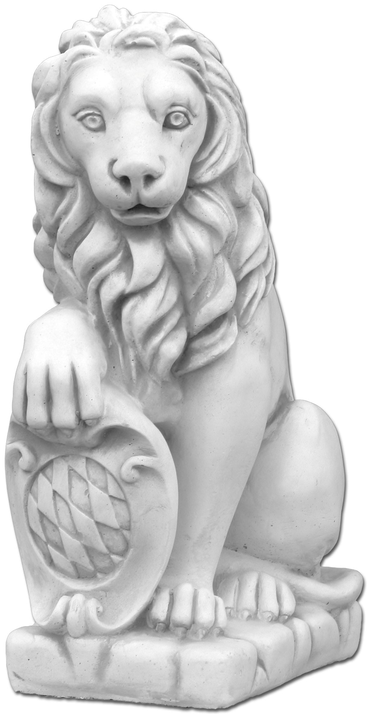 Majestic Lion Statue Holding Shield