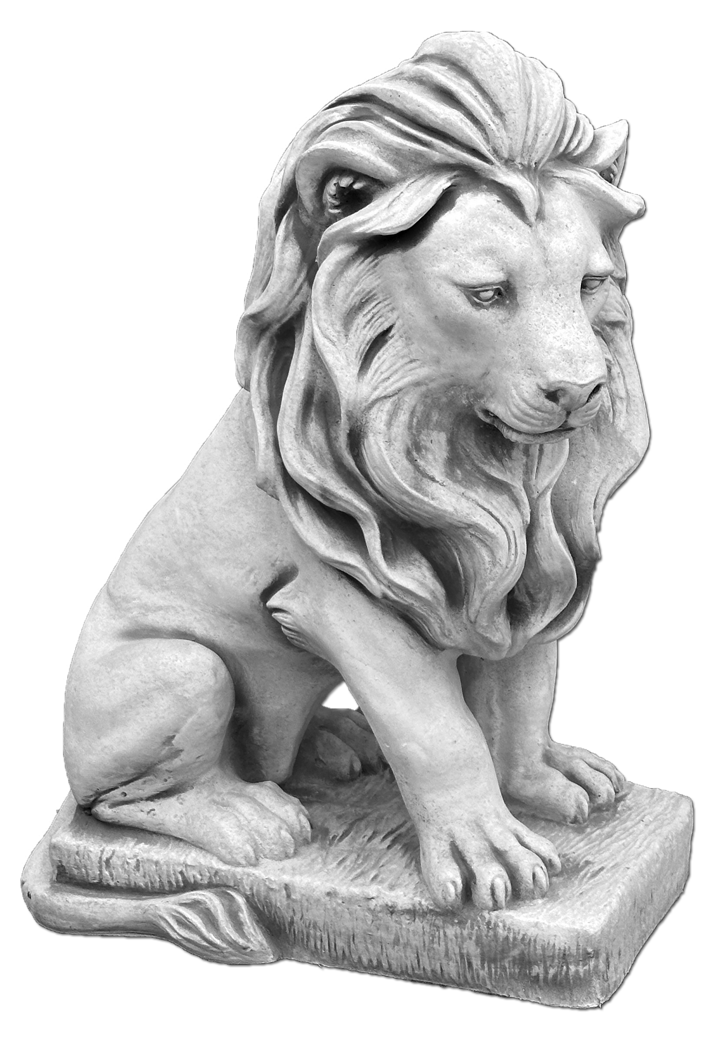 Majestic Sitting Lion Sculpture: Enhance Your Space with Regal Elegance