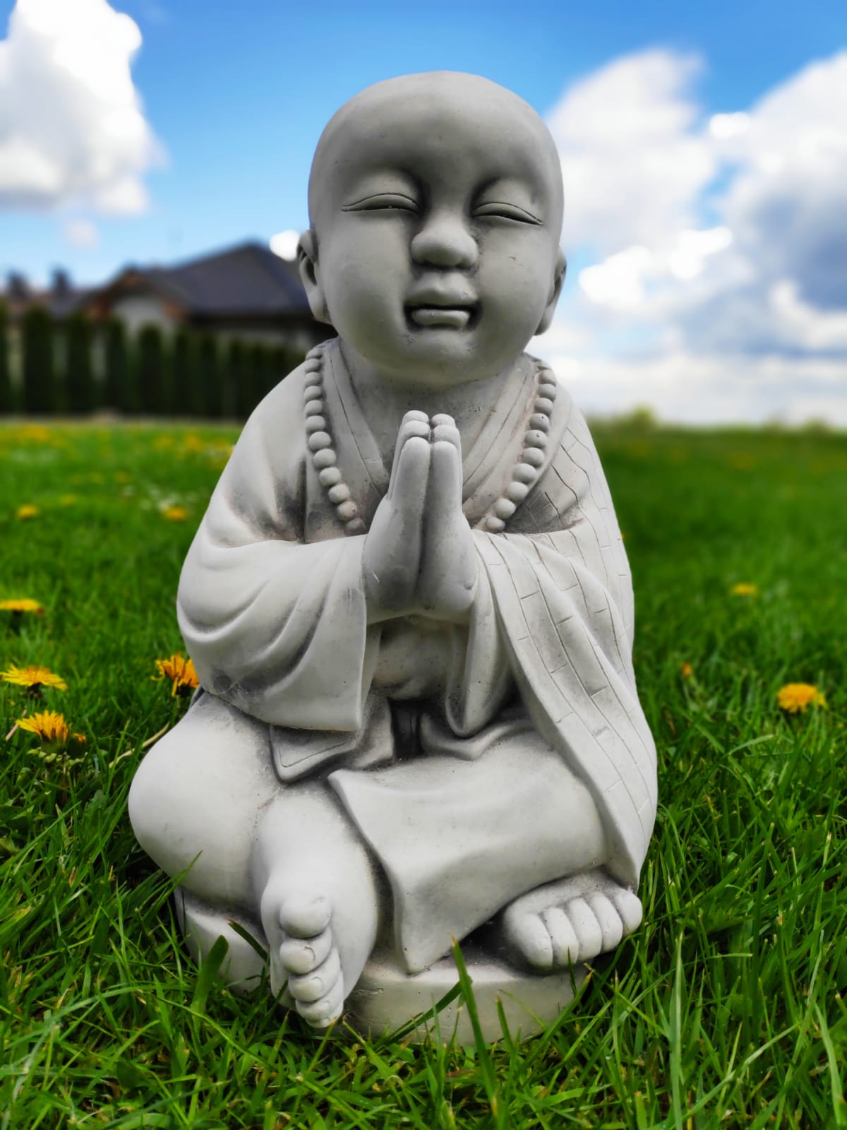 Meditating Tian Tam Buddha Sculpture 42cm