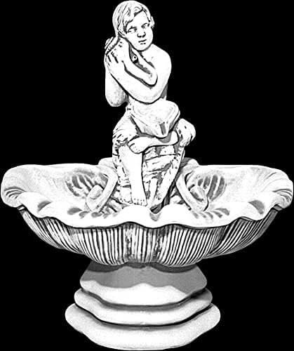 Boy in Seashell Water Fountain