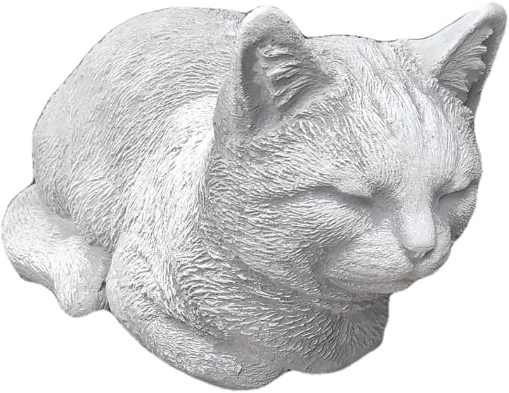 Figure of relaxing cat, outdoor/indoor ornament, made of cast stone