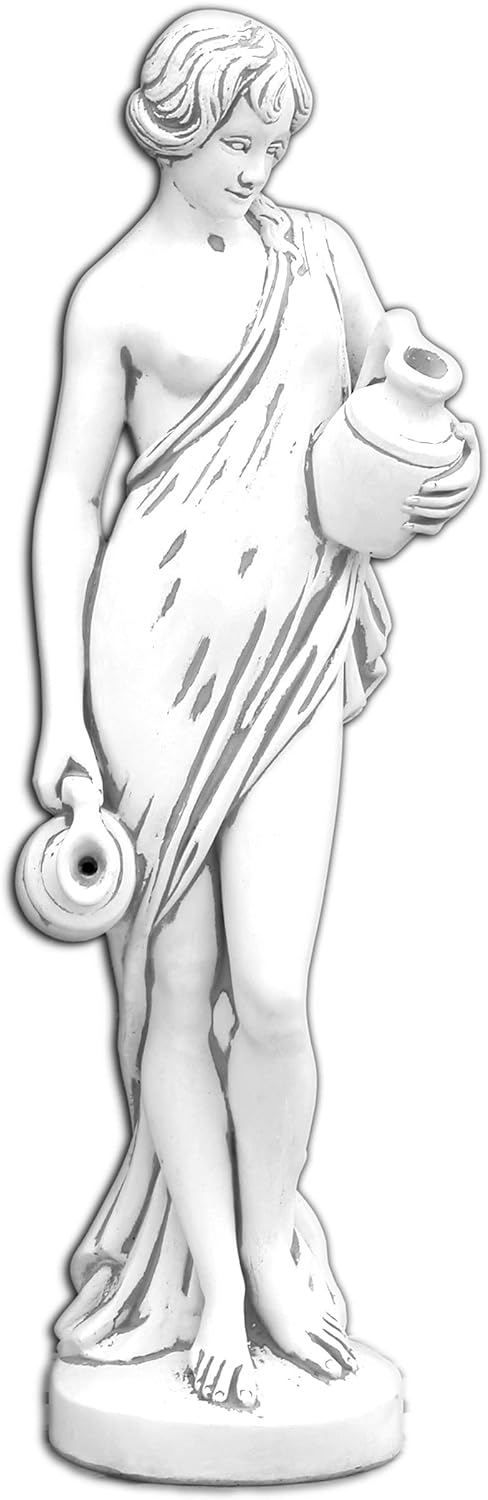 Elegant Woman with Pitchers Water Fountain