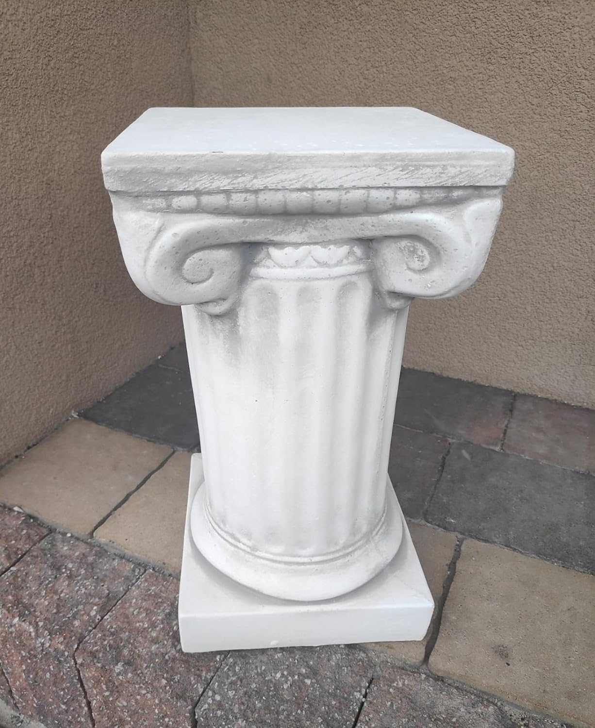 Roman Ionic column, outdoor/indoor decoration, pedestal, made of cast stone