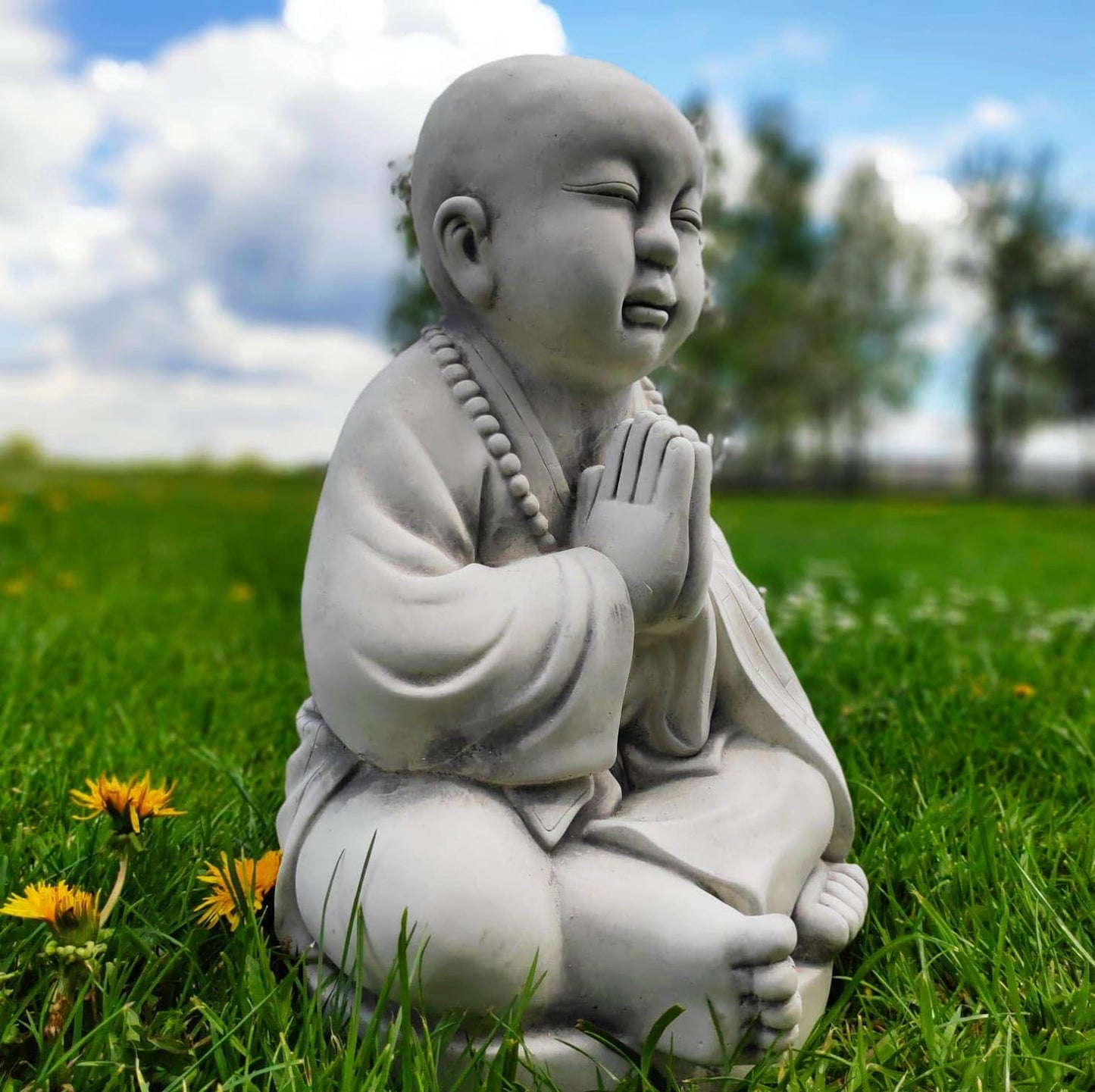 Meditating Tian Tam Buddha Sculpture 42cm