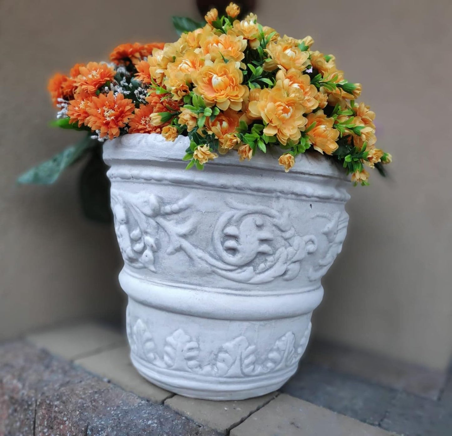 Flower pot decorated with Egyptian mosaic, outdoor/indoor