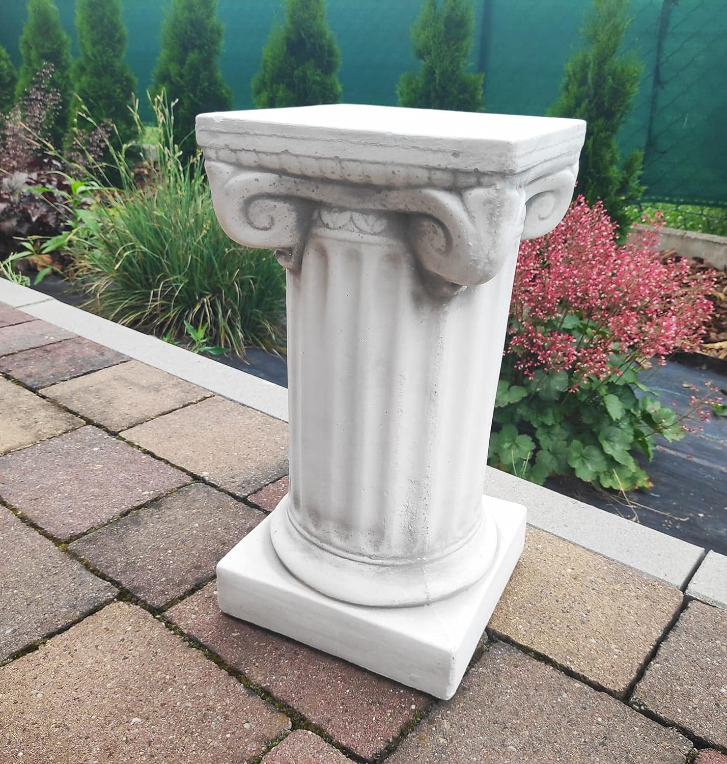 Roman Ionic column, outdoor/indoor decoration, pedestal, made of cast stone