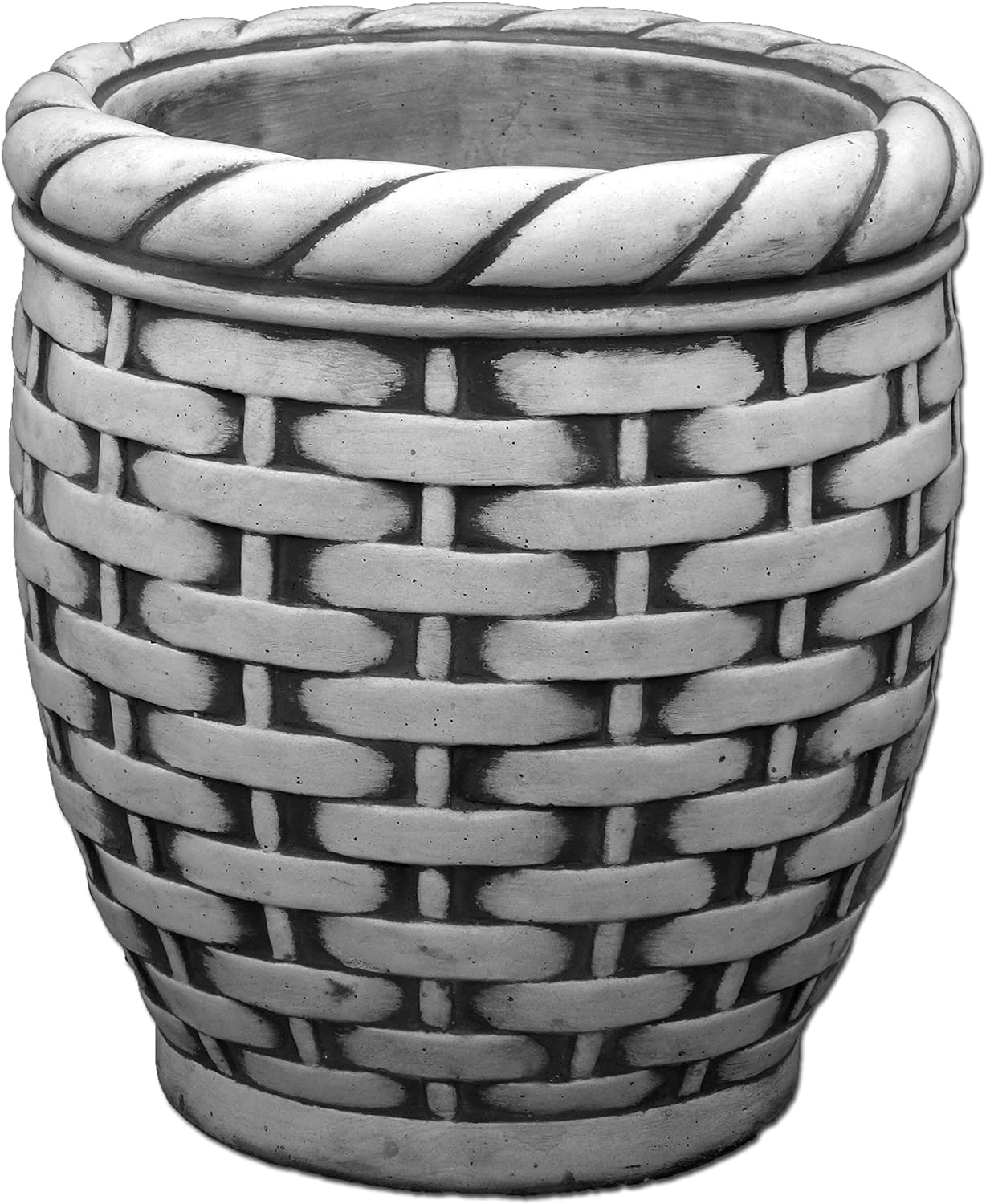 Tall Wicker Basket Concrete Planter