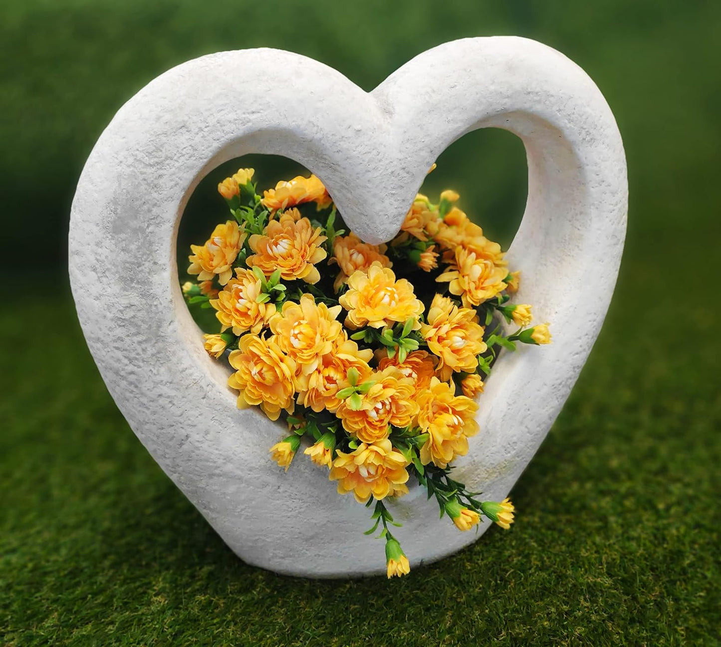Heartfelt Harmony Concrete Flower Planter - 11 x 43 x 41 cm, 19kg