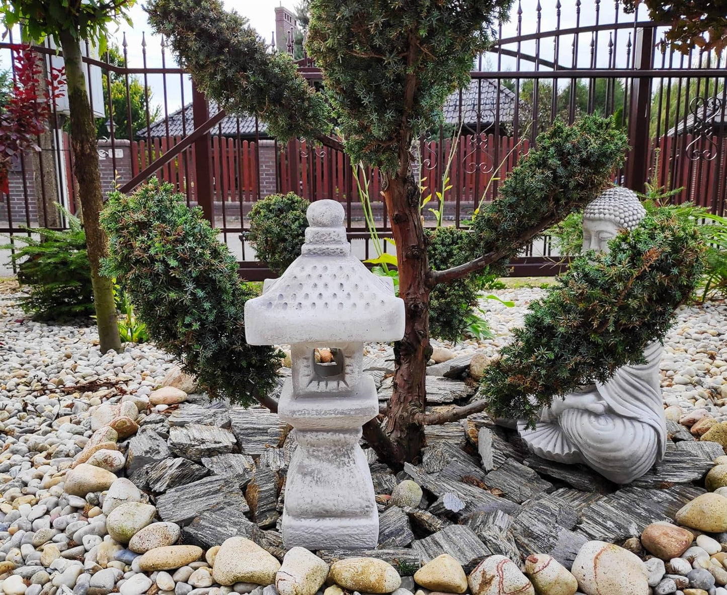 Cast stone garden ornament décor - Japanese Style Pagoda/Lantern "TACHI-GATA-OKI" 40x12x11 cm