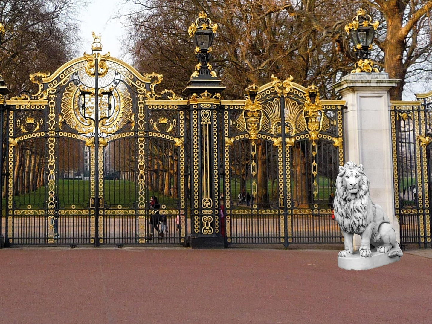 "Lion's Gaze" sculpture turned left