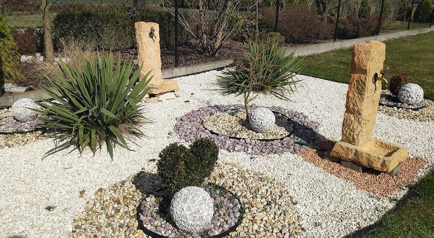 Rose-Covered Concrete Garden Ball