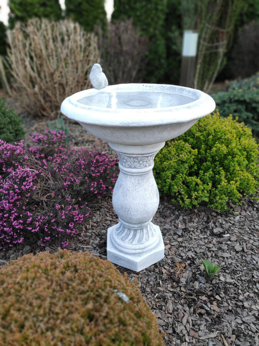 Antique Bird bath on a decorative column 51x20x38cm