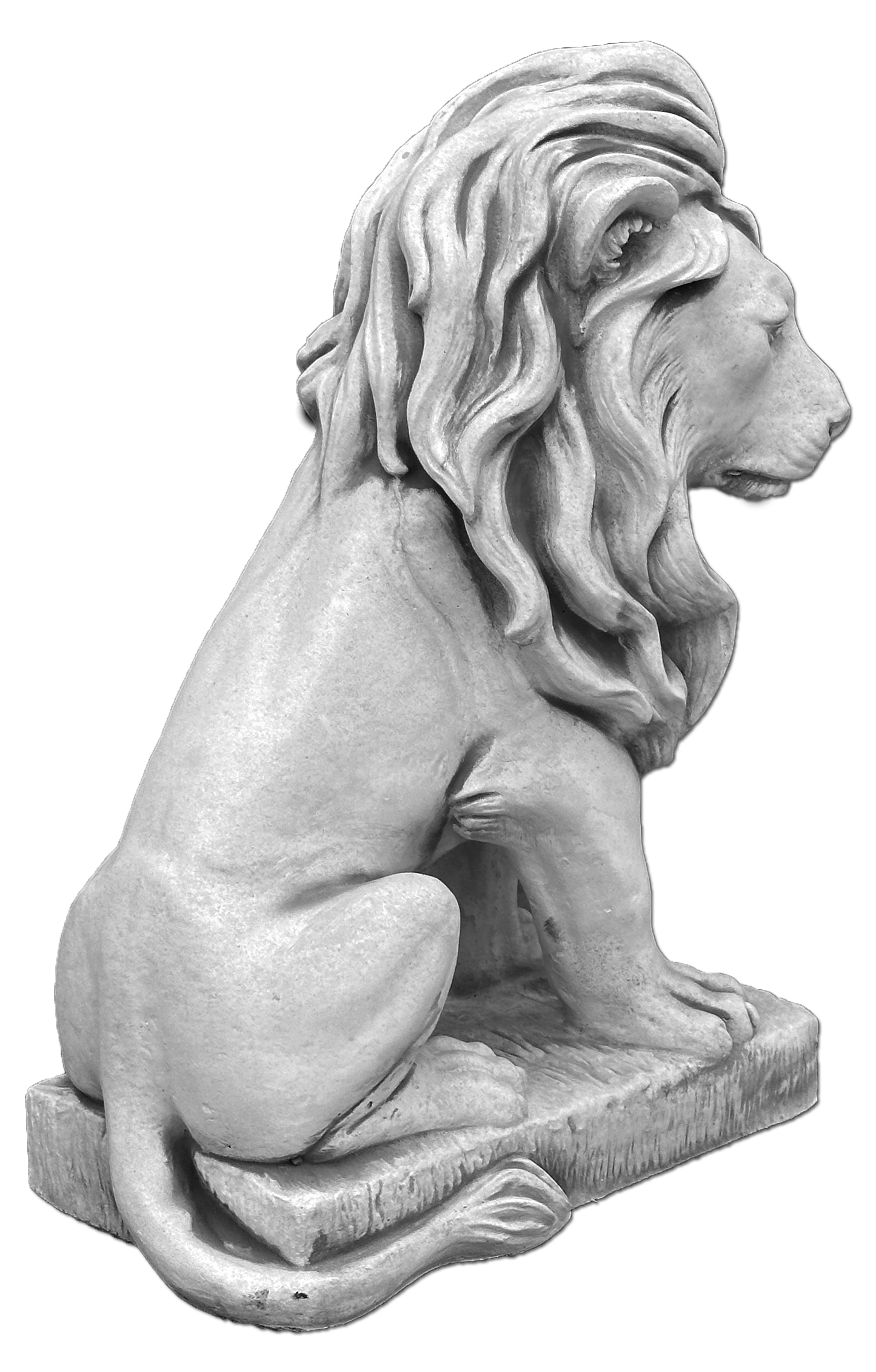 Sculpture majestueuse de lion assis : améliorez votre espace avec une élégance royale