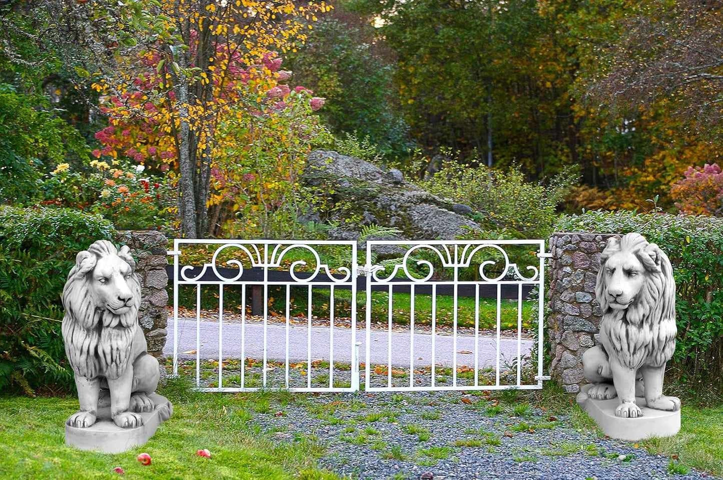 Majestätische sitzende Löwenskulptur rechts – exquisite Heimdekoration