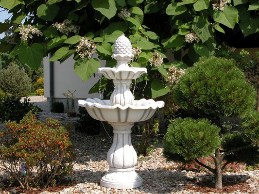 "Acorn Cascade" two-tier fountain